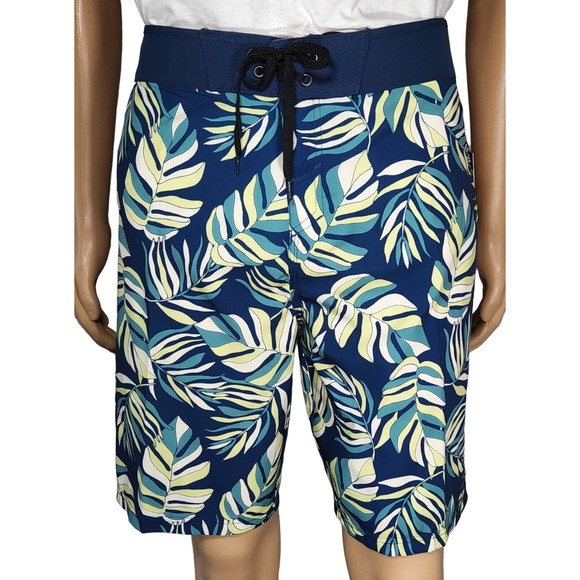 REEF Hawaiian Tropical Boardshorts Swim Trunks Mens Size 34 Blue Multicolor NWT - Picture 1 of 5